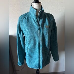 L.L. Bean Women’s Teal green Sweater Fleece Zipper Jacket M